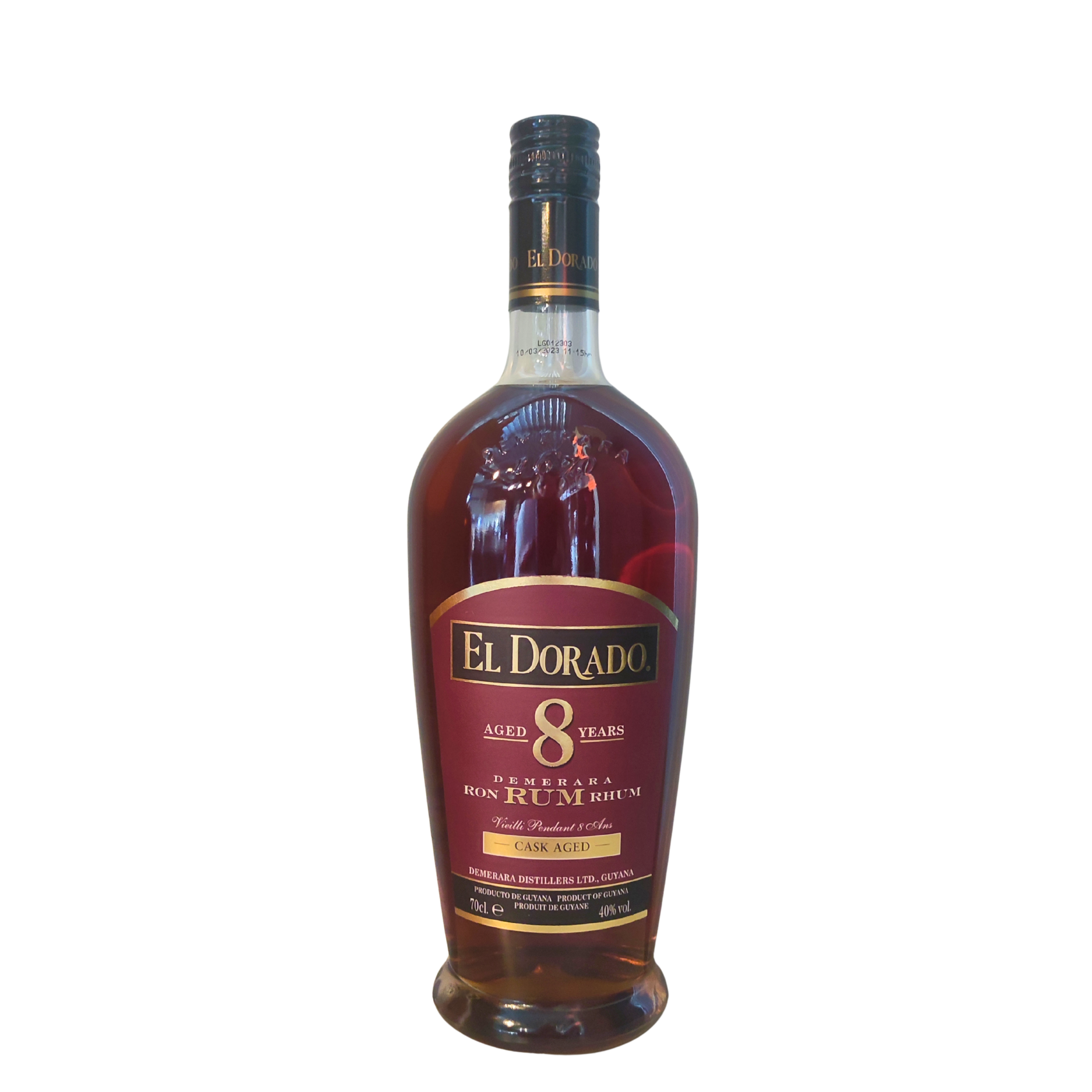 Rhum El Dorado 8 ans, 70Cl, 40°